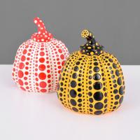 Pair of Yayoi Kusama Pumpkin Sculptures - Sold for $1,375 on 05-02-2020 (Lot 391).jpg